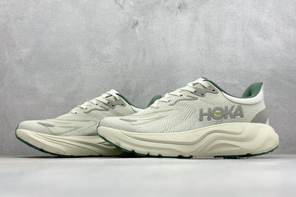 HOKA Arahi 8 Off White Deep Green Stability Running Shoes