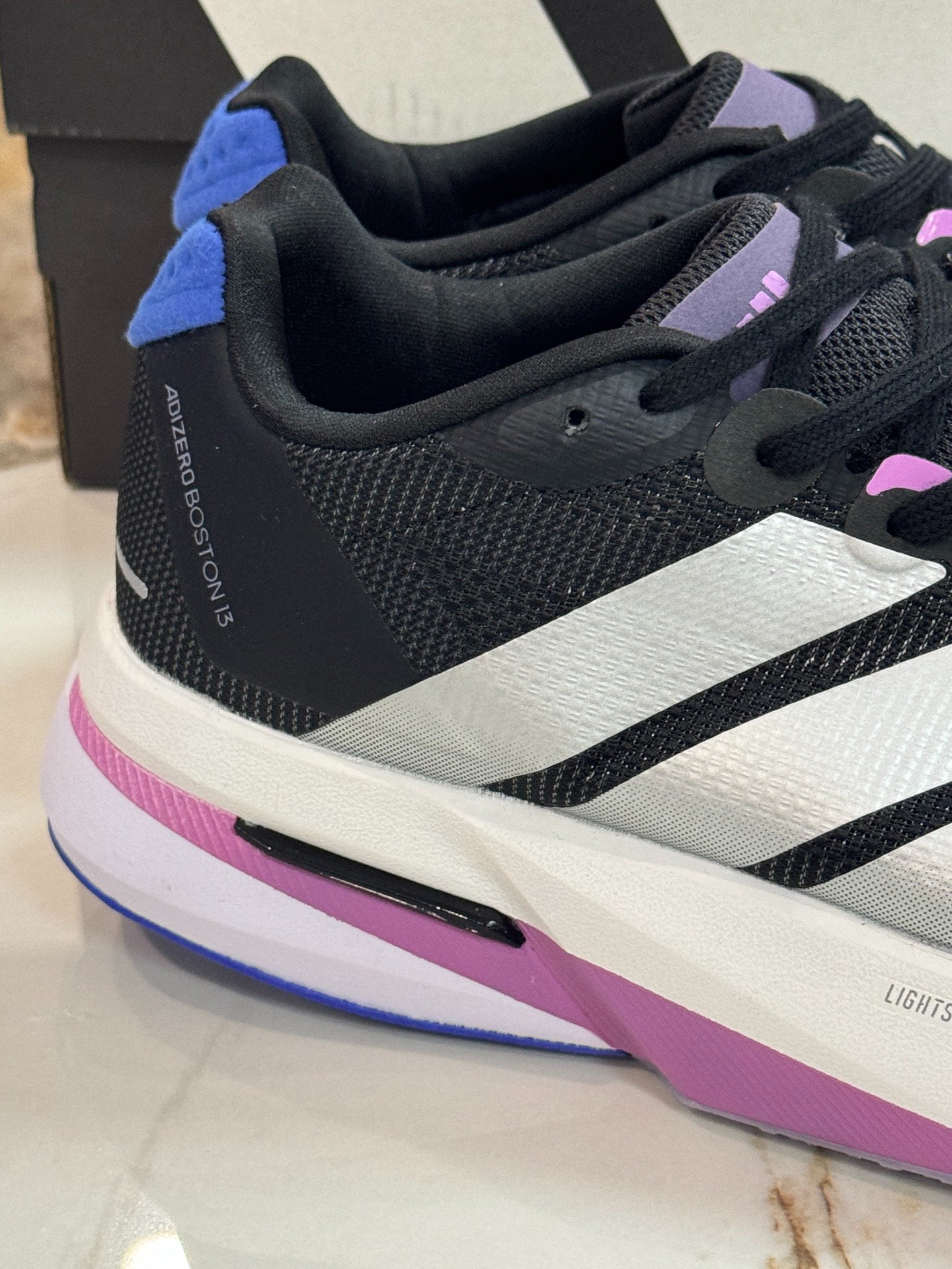 adidas Adizero Boston 13 "Core Black / Silver Metallic / Tech Purple"