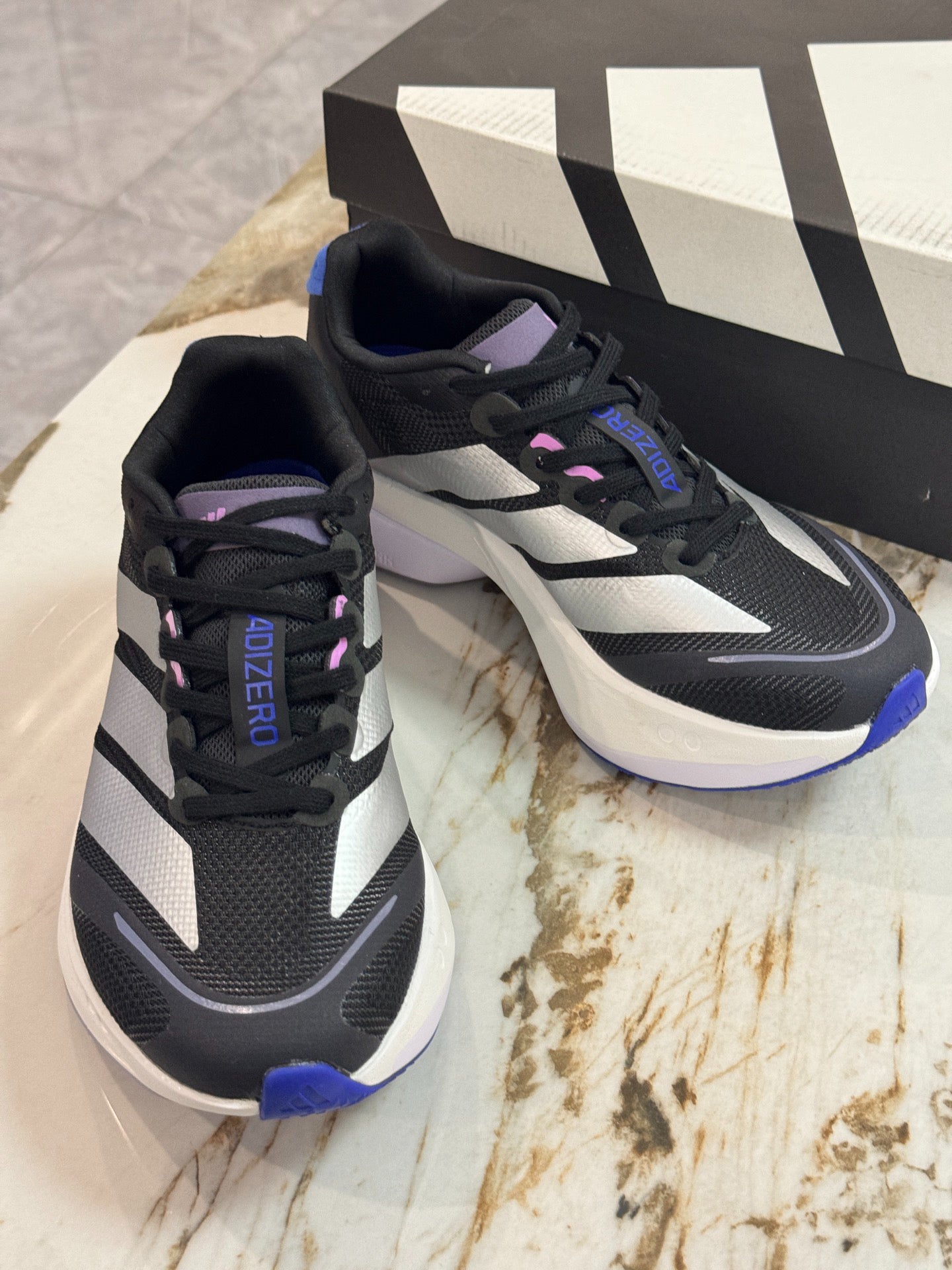 adidas Adizero Boston 13 "Core Black / Silver Metallic / Tech Purple"
