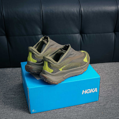 HOKA "Olive Green/Lime" Zip-Up Low-Top Trail & Lifestyle Sneakers