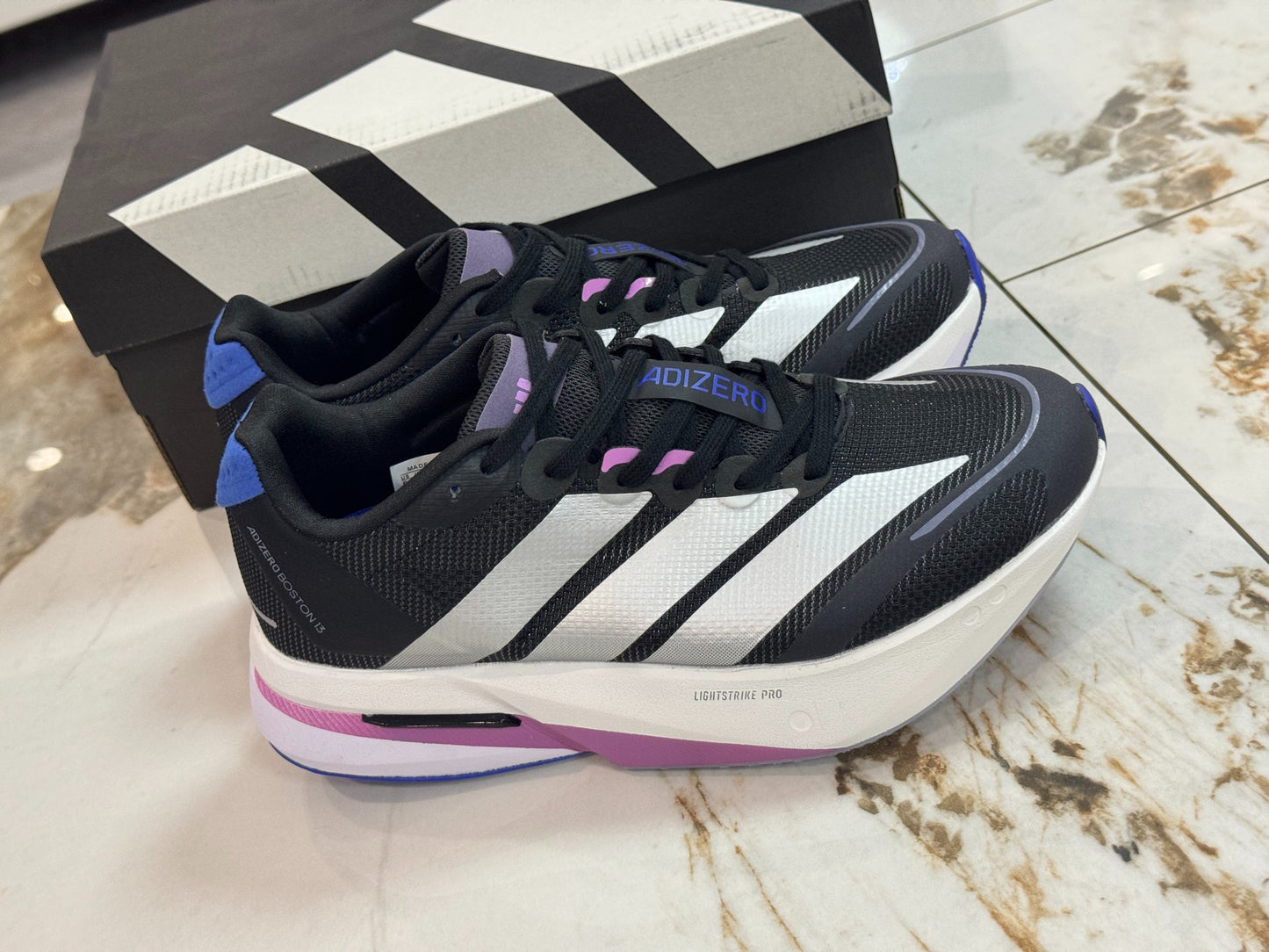 adidas Adizero Boston 13 "Core Black / Silver Metallic / Tech Purple"