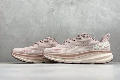 HOKA Clifton 9 Dusty Rose Pale Pink Daily Running Trainers