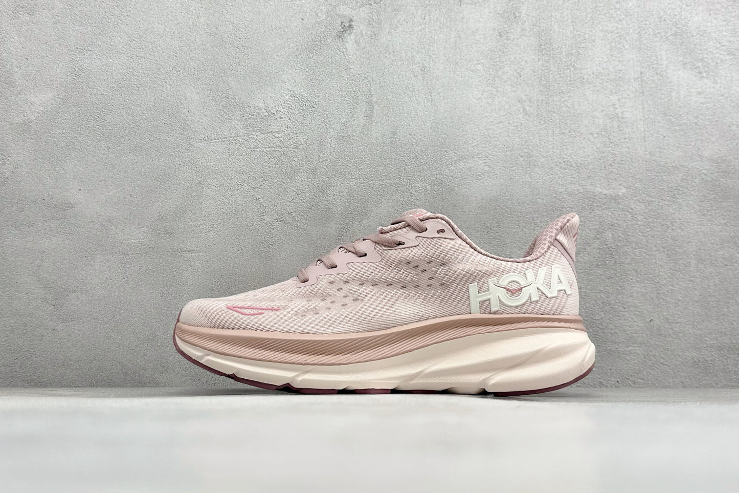 HOKA Clifton 9 Dusty Rose Pale Pink Daily Running Trainers