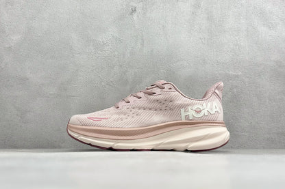 HOKA Clifton 9 Dusty Rose Pale Pink Daily Running Trainers