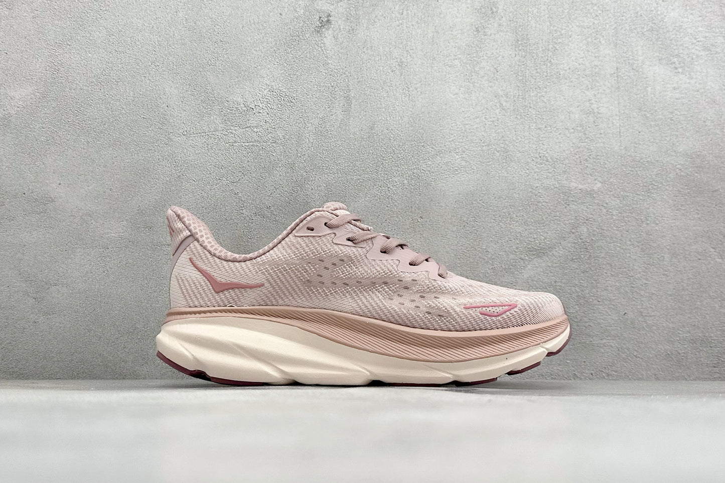 HOKA Clifton 9 Dusty Rose Pale Pink Daily Running Trainers