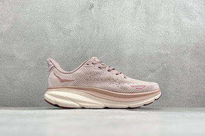 HOKA Clifton 9 Dusty Rose Pale Pink Daily Running Trainers