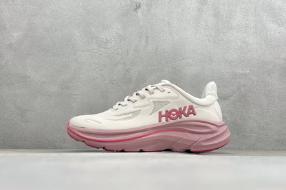 HOKA Clifton 10 Running Shoes Off White Blush Pink Cushioned Athletic Sneakers