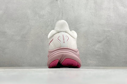 HOKA Clifton 10 Running Shoes Off White Blush Pink Cushioned Athletic Sneakers