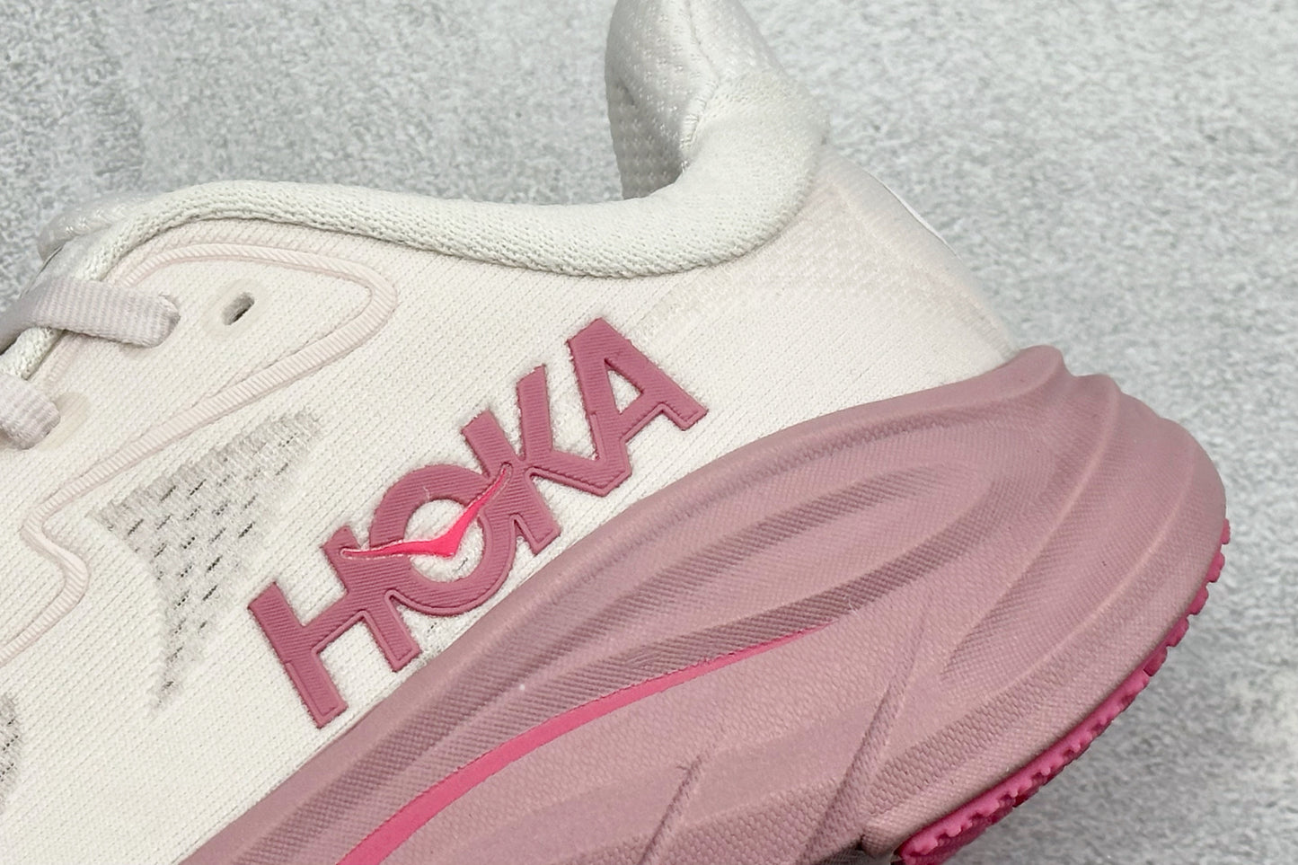 HOKA Clifton 10 Running Shoes Off White Blush Pink Cushioned Athletic Sneakers