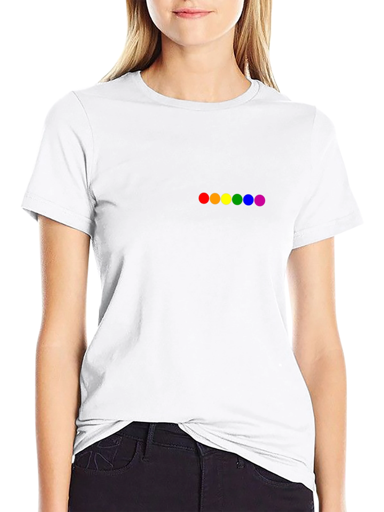 Rainbow Pride Dots Black T-Shirt