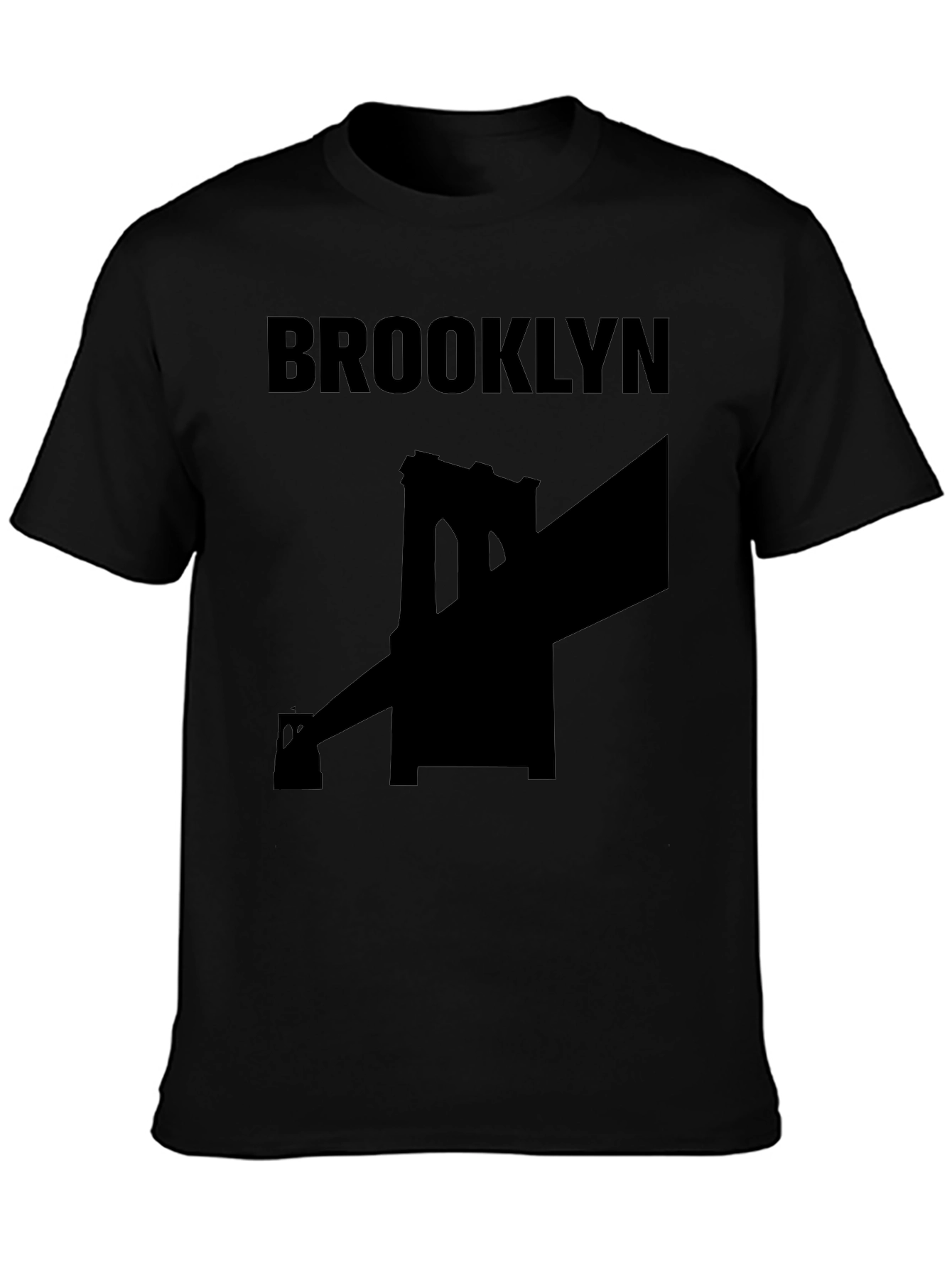 Brooklyn Bridge Graphic Tee - Black Cotton T-Shirt