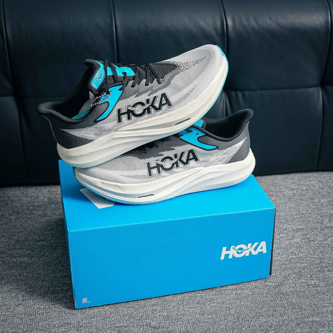 HOKA Mach 6 "Grey/Blue" Performance Running Sneakers