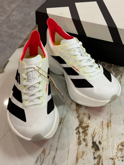 adidas Adizero Adios Pro 4 Running Shoes - Cloud White / Core Black / Silver Metallic