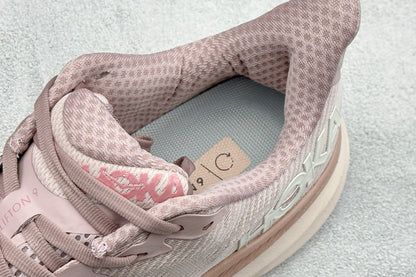 HOKA Clifton 9 Dusty Rose Pale Pink Daily Running Trainers