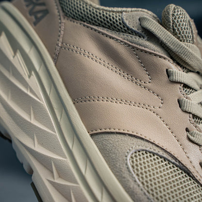 HOKA "Beige" Low-Top Mesh Lifestyle Sneakers