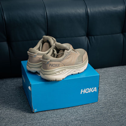 HOKA "Beige" Low-Top Mesh Lifestyle Sneakers