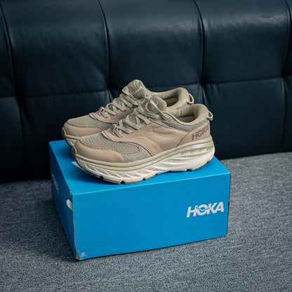 HOKA "Beige" Low-Top Mesh Lifestyle Sneakers