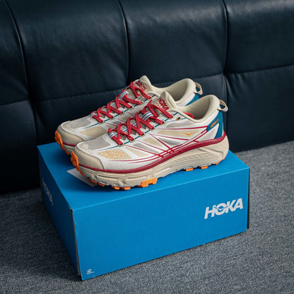 HOKA Mafate Speed 2 "Beige/Red" Low-Top Trail Sneakers