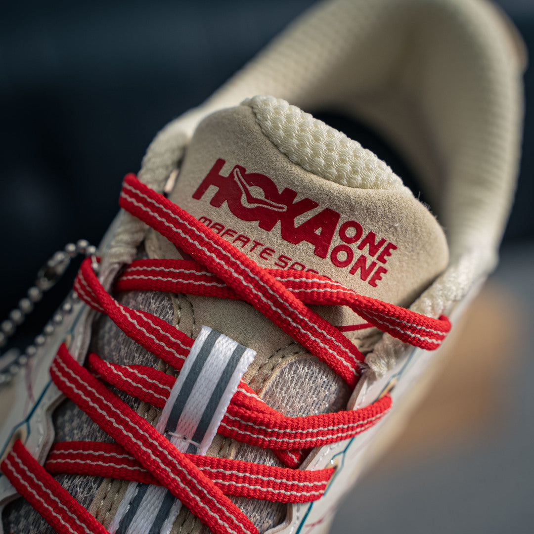 HOKA Mafate Speed 2 "Beige/Red" Low-Top Trail Sneakers