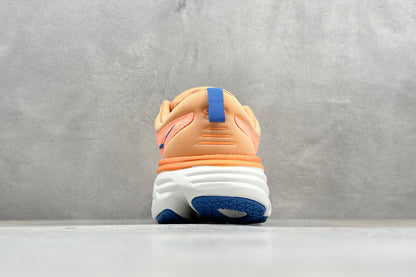 HOKA Bondi 8 Orange Gradient Blue Logo Running Shoes