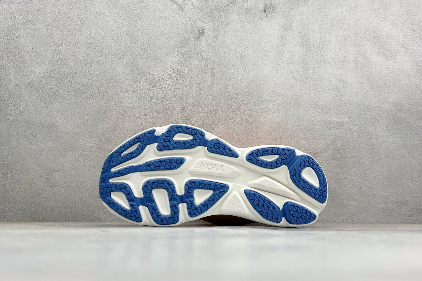 HOKA Bondi 8 Orange Gradient Blue Logo Running Shoes