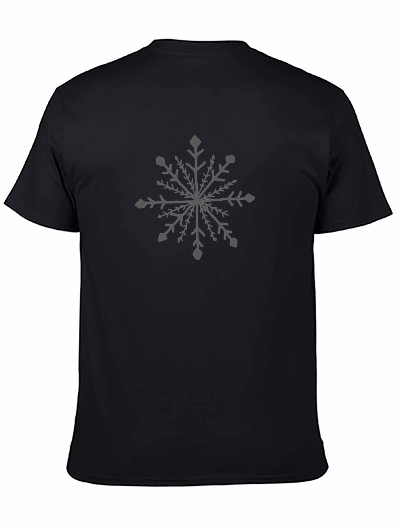 Black Snowflake Graphic Tee - Casual Comfort