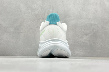 HOKA Clifton 10 Cushioned Road Running Sneakers White Teal