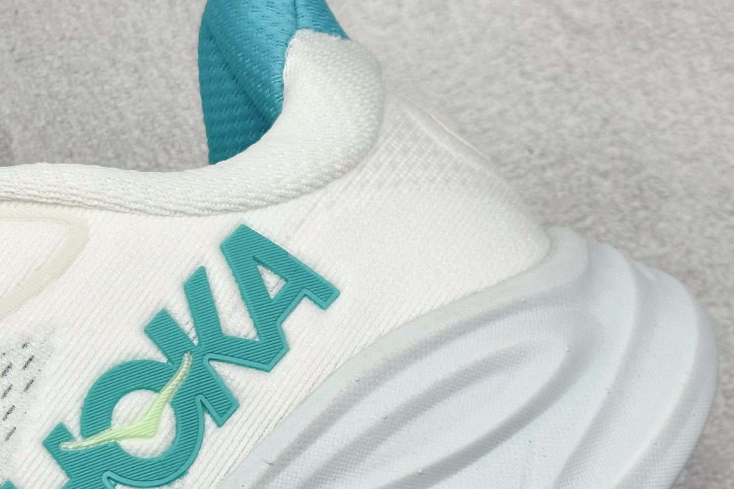 HOKA Clifton 10 Cushioned Road Running Sneakers White Teal
