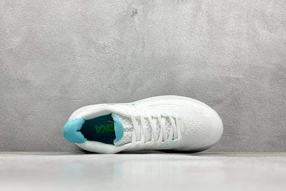 HOKA Clifton 10 Cushioned Road Running Sneakers White Teal