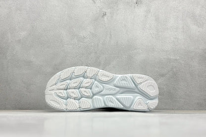 HOKA Clifton 10 Cushioned Road Running Sneakers White Teal