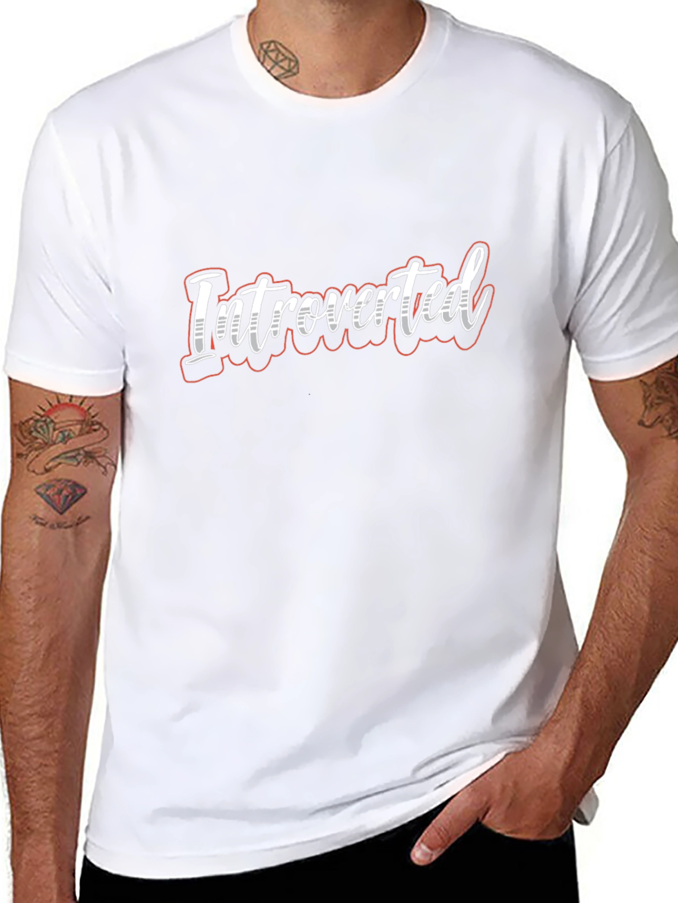 Introverted T-Shirt - Soft Cotton Blend Casual Tee