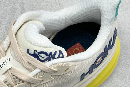HOKA Clifton 9 Cream/Yellow Running Shoe
