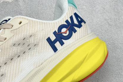 HOKA Clifton 9 Cream/Yellow Running Shoe