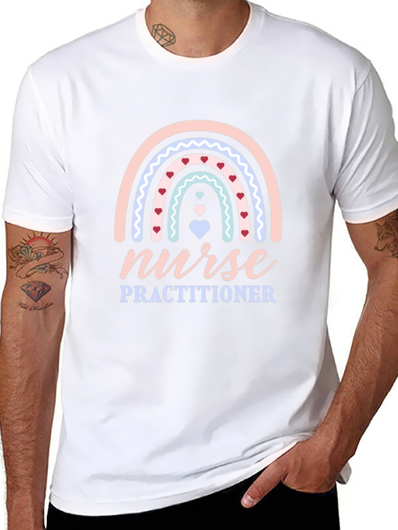 Nurse Practitioner Rainbow Heart T-Shirt
