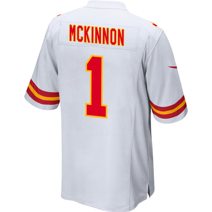 Jerick McKinnon 1 Kansas City Chiefs AFC Champions Patch Game Men Jersey - White