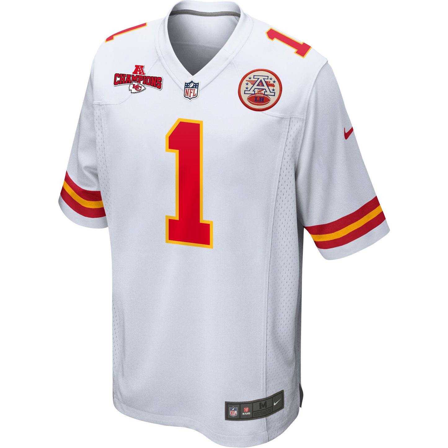 Jerick McKinnon 1 Kansas City Chiefs AFC Champions Patch Game Men Jersey - White