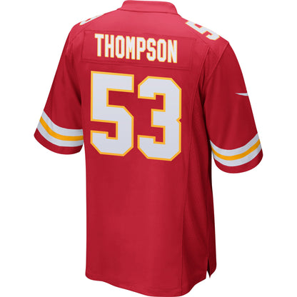 BJ Thompson 53 Kansas City Chiefs AFC Champions Patch Game Men Jersey - Red