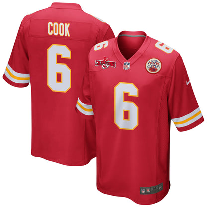 Bryan Cook 6 Kansas City Chiefs AFC Champions Patch Game Men Jersey - Red