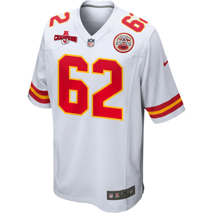Joe Thuney 62 Kansas City Chiefs AFC Champions Patch Game Men Jersey - White