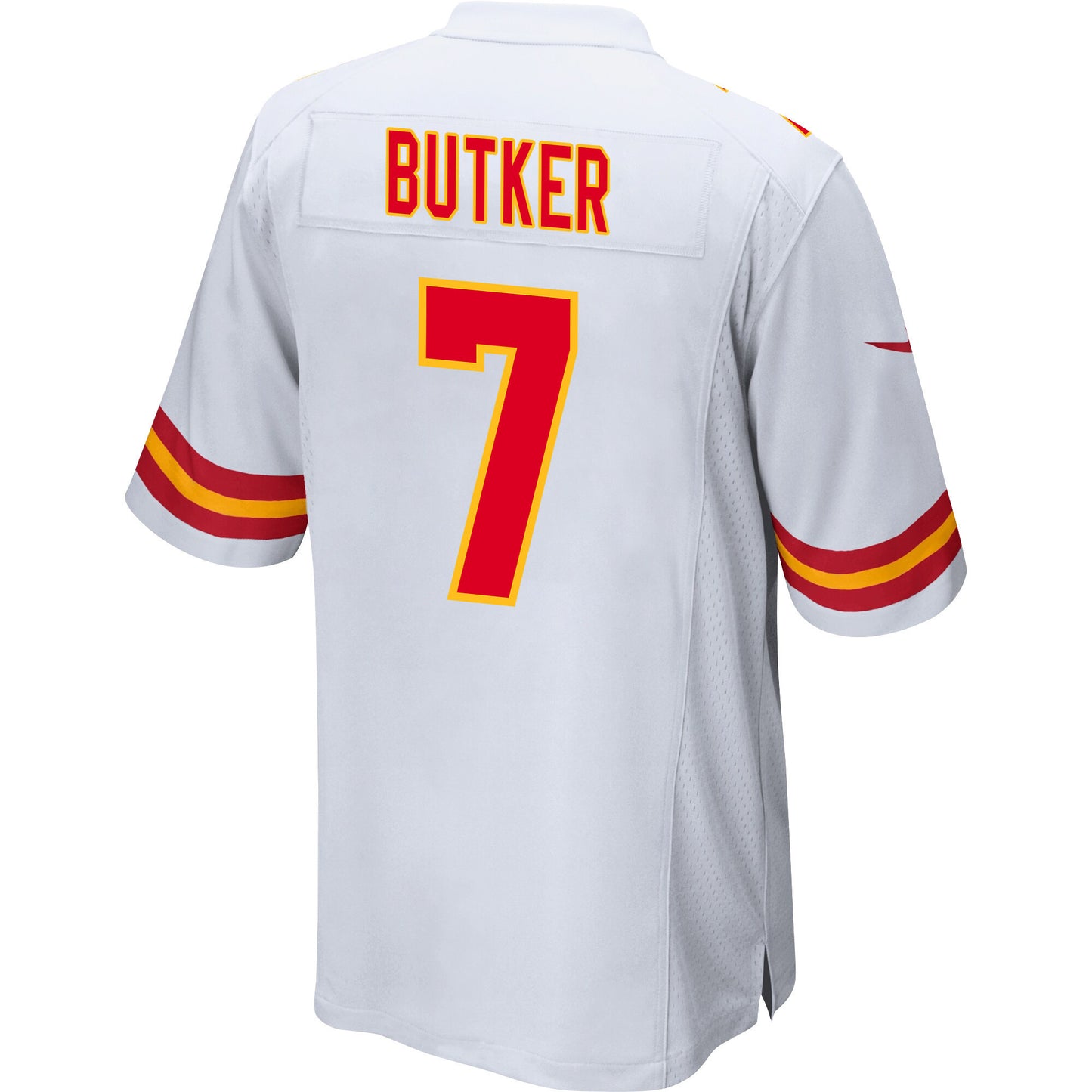 Harrison Butker 7 Kansas City Chiefs AFC Champions Patch Game Men Jersey - White
