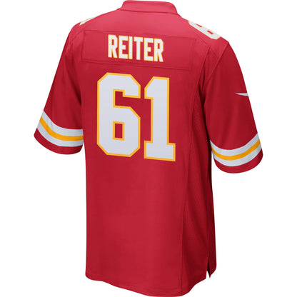 Austin Reiter 61 Kansas City Chiefs AFC Champions Patch Game Men Jersey - Red