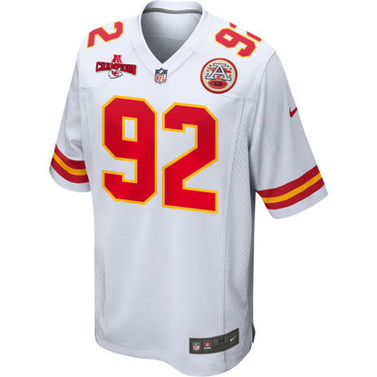 Neil Farrell 92 Kansas City Chiefs AFC Champions Patch Game Men Jersey - White