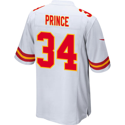 Deneric Prince 34 Kansas City Chiefs AFC Champions Patch Game Men Jersey - White