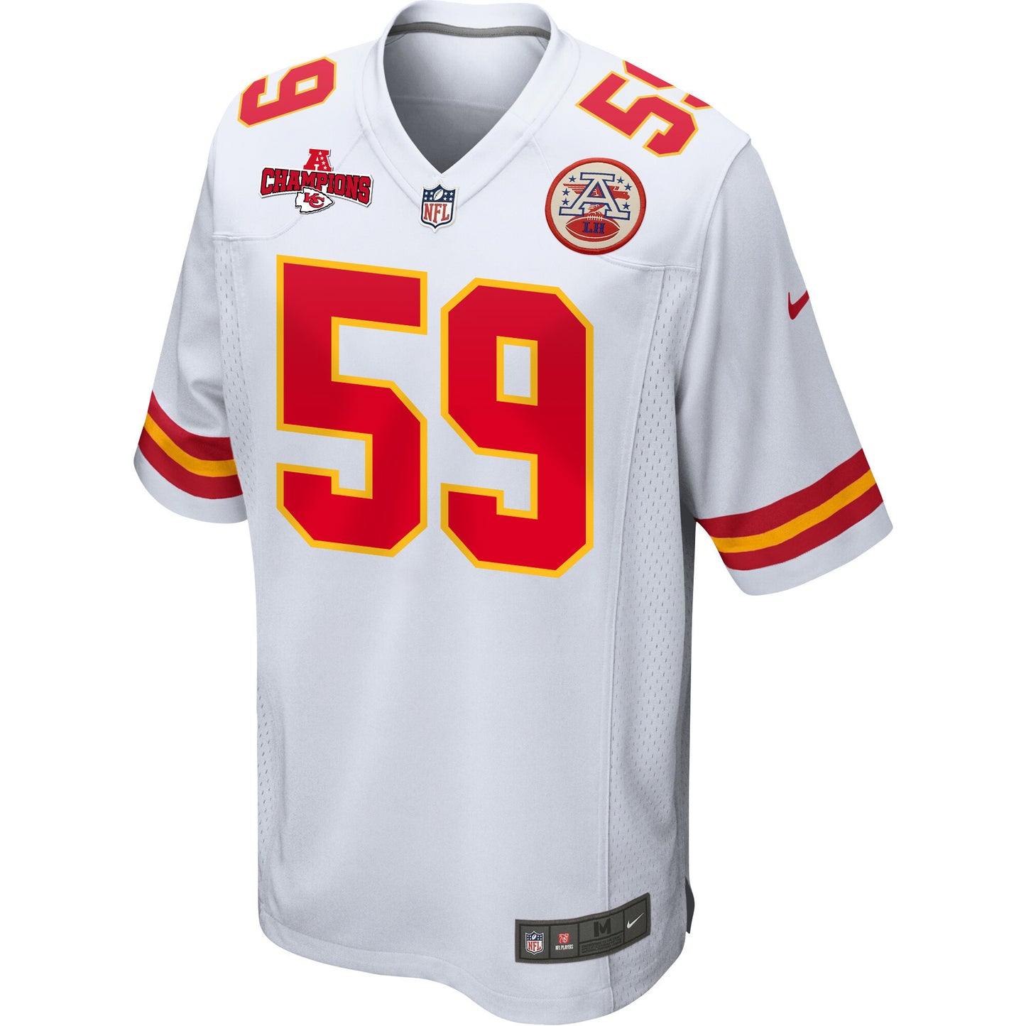 Darius Harris 59 Kansas City Chiefs AFC Champions Patch Game Men Jersey - White