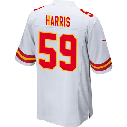 Darius Harris 59 Kansas City Chiefs AFC Champions Patch Game Men Jersey - White