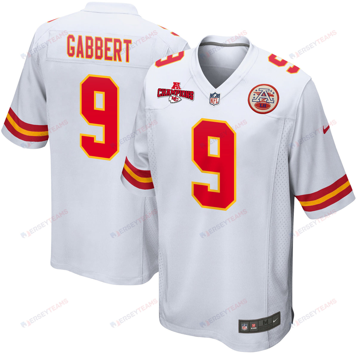 Blaine Gabbert 9 Kansas City Chiefs AFC Champions Patch Game Men Jersey - White