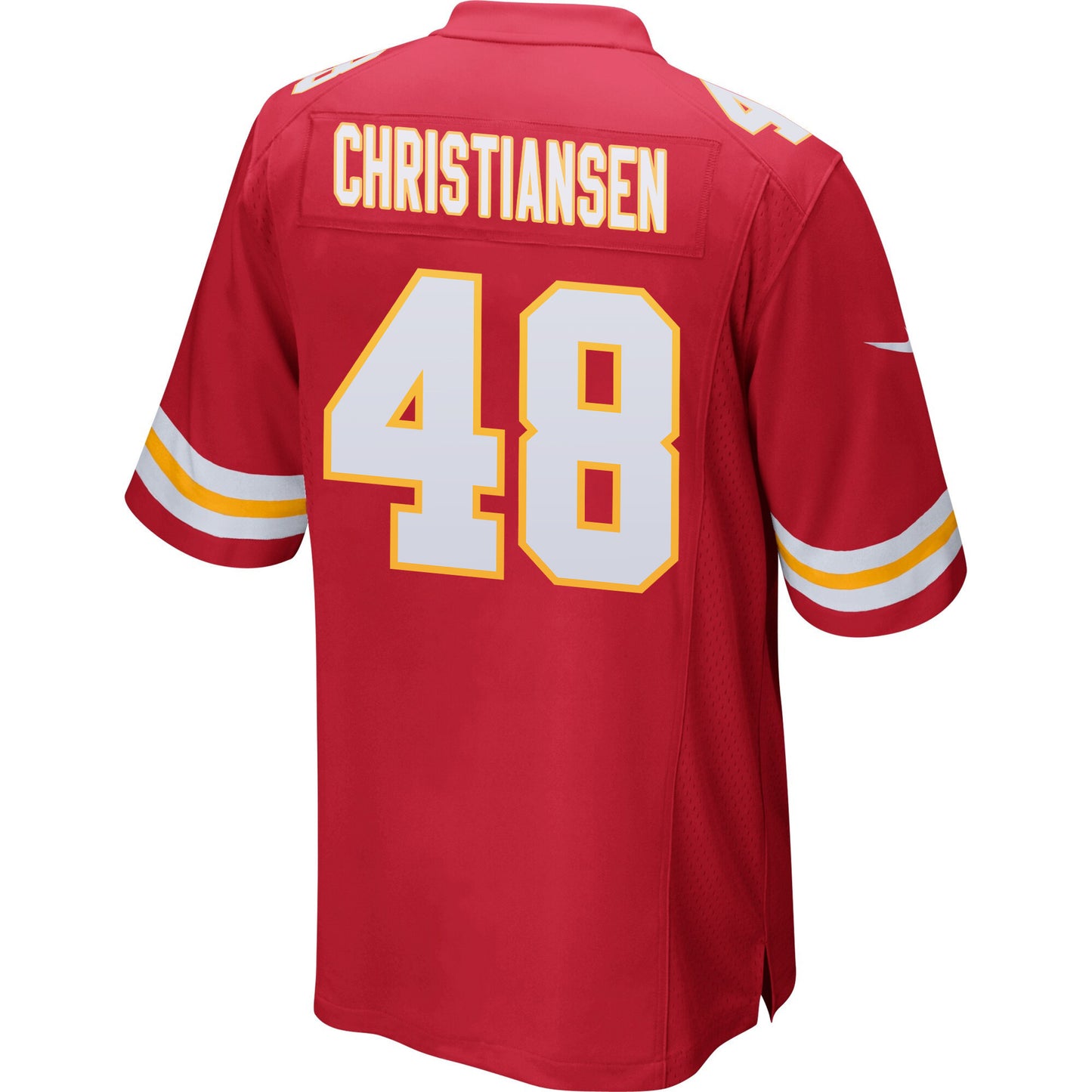 Cole Christiansen 48 Kansas City Chiefs AFC Champions Patch Game Men Jersey - Red