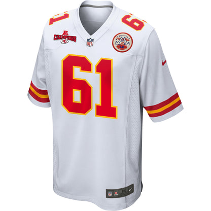 Austin Reiter 61 Kansas City Chiefs AFC Champions Patch Game Men Jersey - White