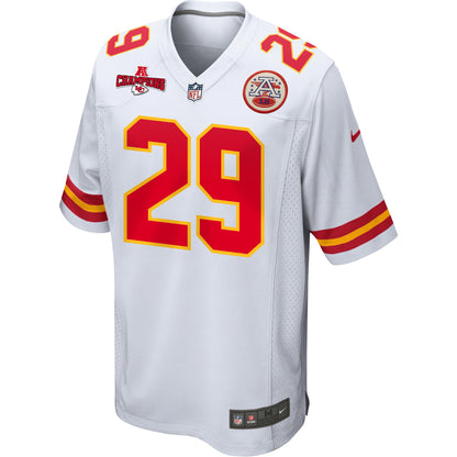 La'Mical Perine 29 Kansas City Chiefs AFC Champions Patch Game Men Jersey - White