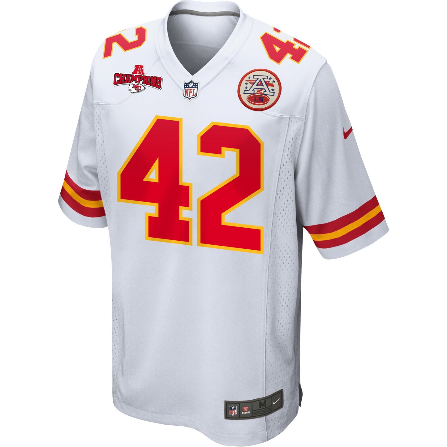 Tyree Gillespie 42 Kansas City Chiefs AFC Champions Patch Game Men Jersey - White